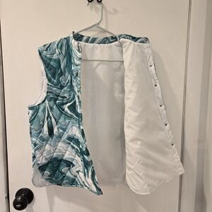 Teal and White Women's Vest